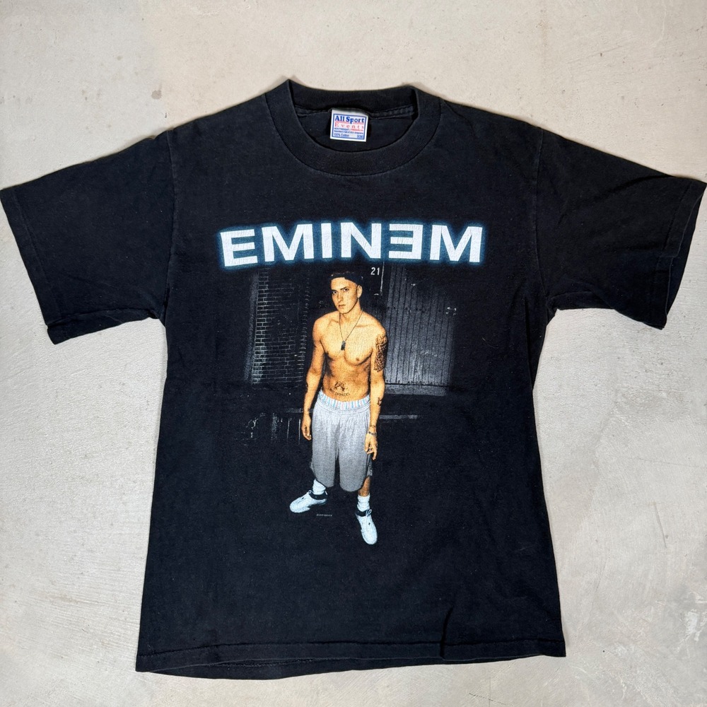 Vintage 2000 Eminem Rap Tee Shirt Black All Sport Eminem Small Slim Shady Y2K